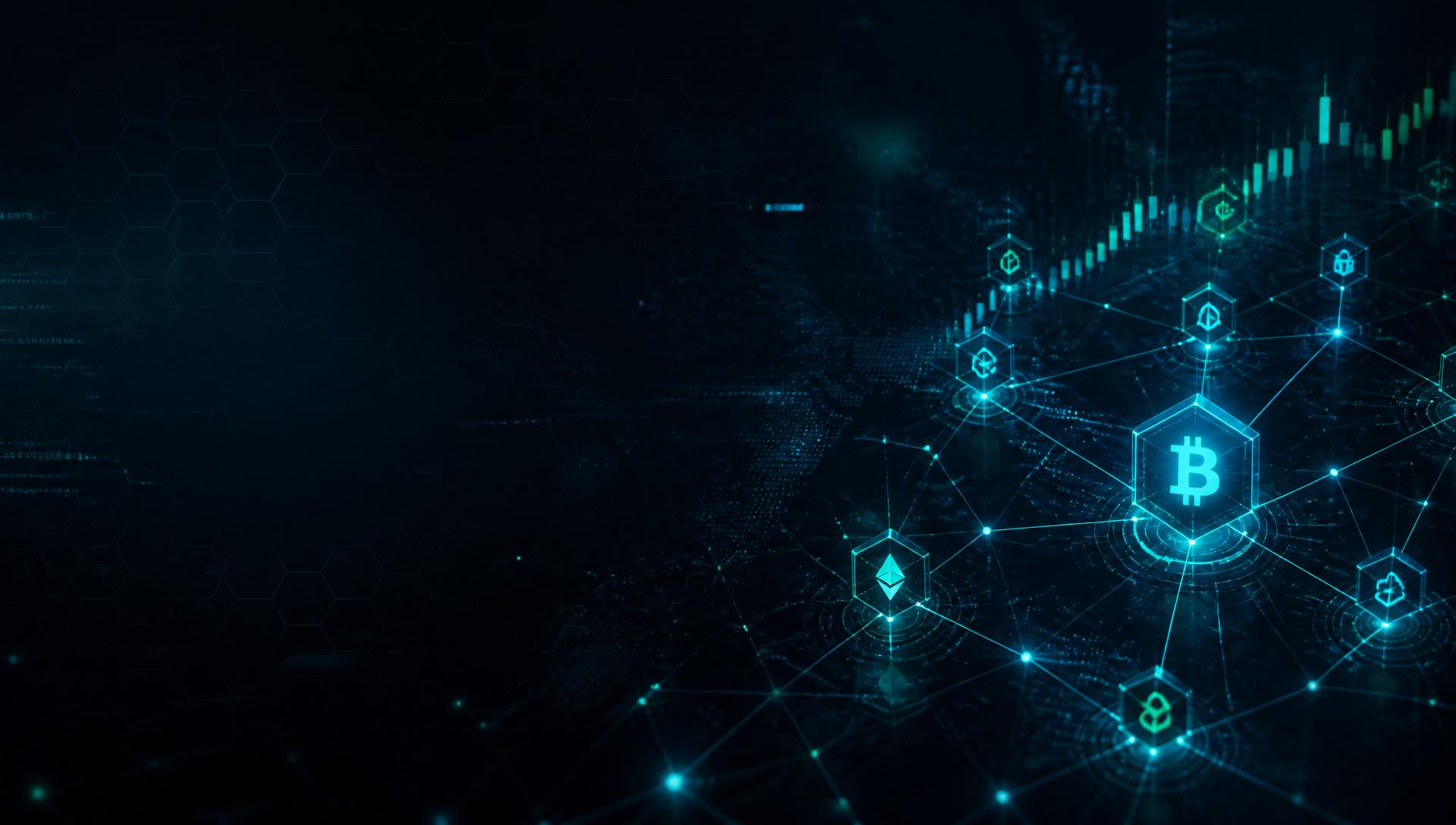 Abstract blockchain network representing independent crypto research