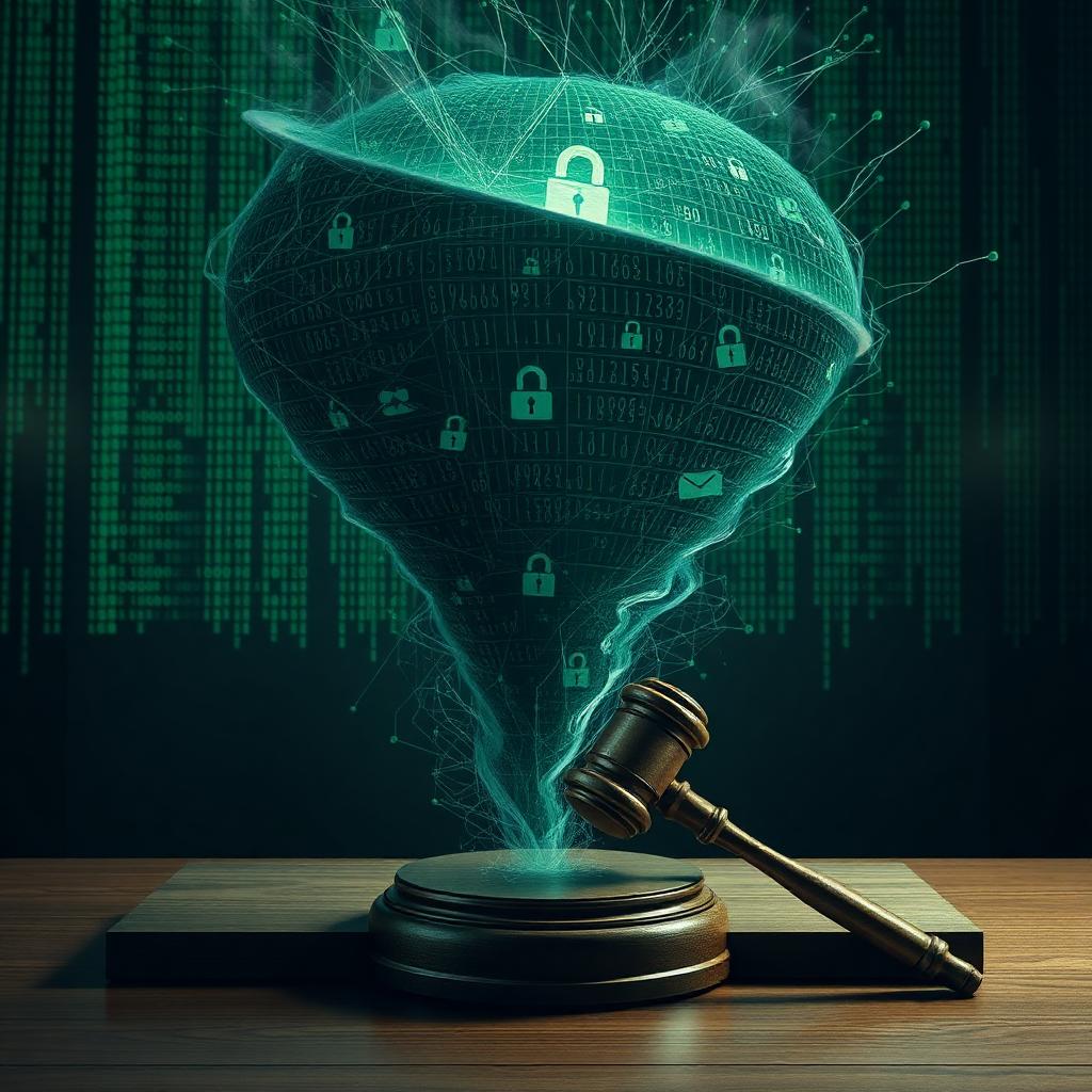 Blockchain privacy graphic representing a crypto mixer court case